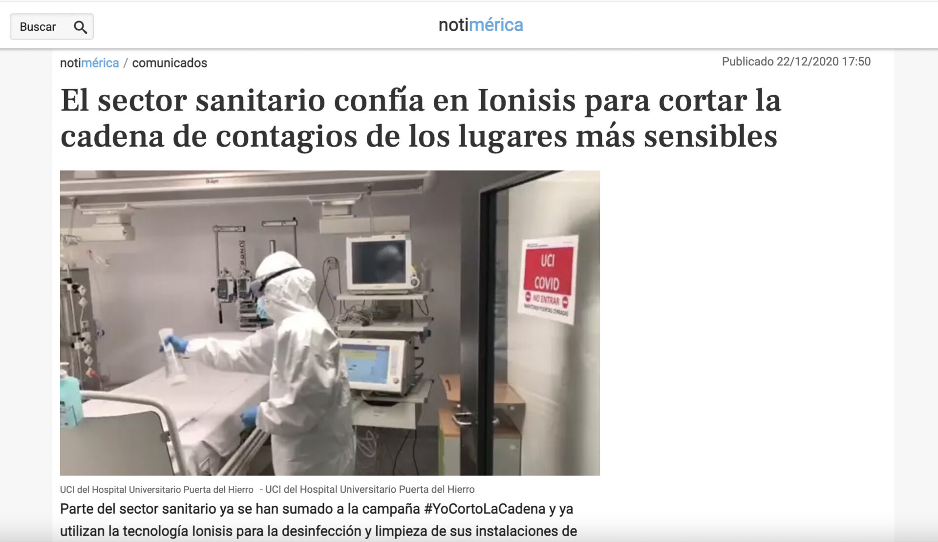 Noticia Prensa ITASH iClean Notiamérica
