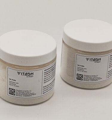Dos botes de sal de 200 gramos de Itash iClean - Elimina el SARS-CoV-2 (Covid19) en 30 segundos con un 99,99% de eficacia.